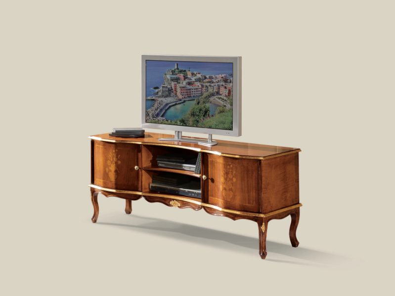 582 - Wooden TV cabinet with doors by Tarocco Vaccari Group
