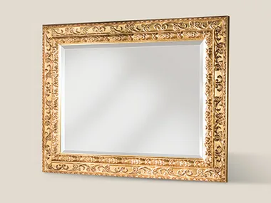 7950 - Rectangular framed wooden mirror by Tarocco Vaccari Group