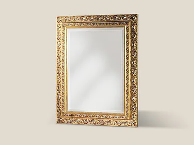 7951 - Framed rectangular wooden mirror by Tarocco Vaccari Group
