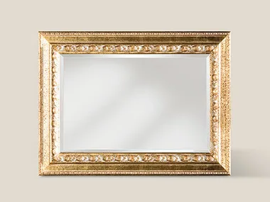 7957 - Rectangular framed wooden mirror by Tarocco Vaccari Group