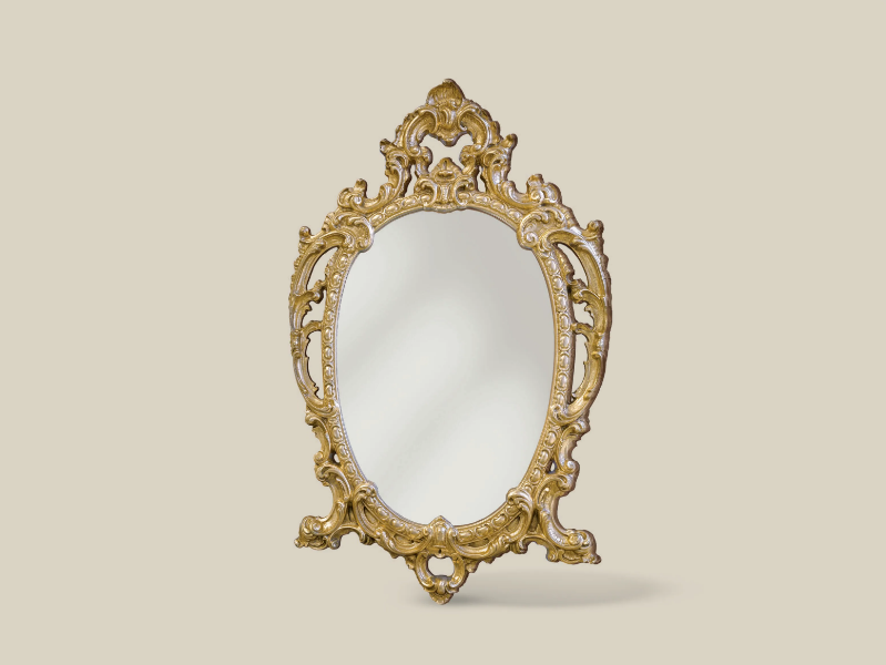 SP7160 - Oval framed wooden mirror by Tarocco Vaccari Group