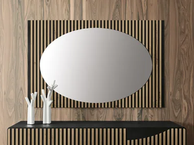 UN4821-SO - Oval framed wooden mirror by Tarocco Vaccari Group