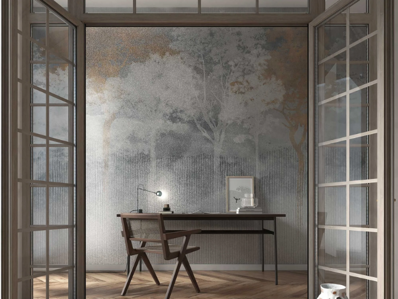 JAPAN FOREST - Landscape metal effect wallpaper by Tecnografica