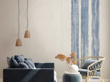 KIMONO - Contemporary style striped fabric wallpaper by Tecnografica