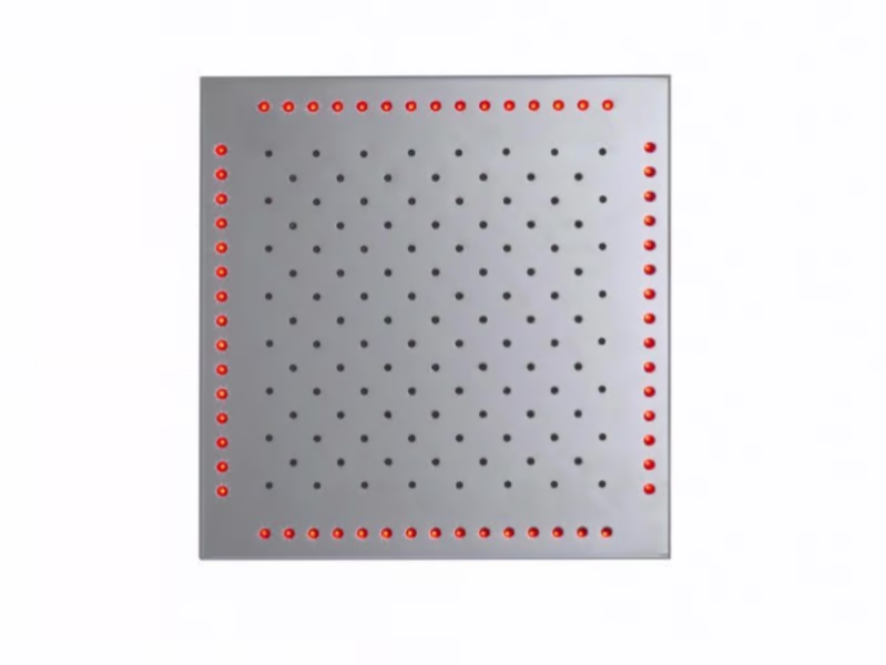 Overhead shower with chromotherapy - Contemporary style LED built-in metal rain shower by Tender rain