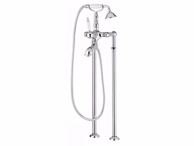 Retro freestanding bathtub faucet - Vintage style 2 hole floor standing brass bathtub mixer by Tender rain