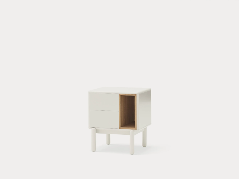 CORVO - Rectangular MDF bedside table with drawers by TEULAT