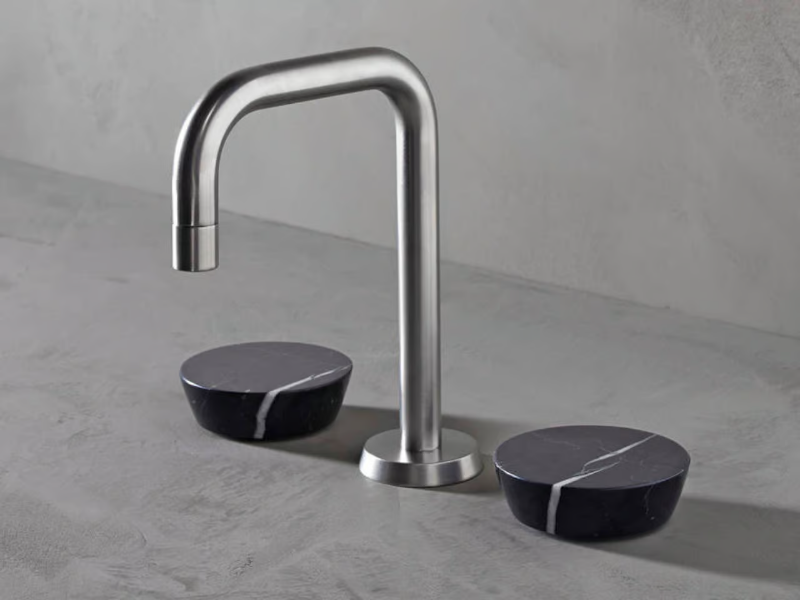 ZEN - Contemporary style 3 hole countertop metal washbasin tap by The Watermark Collection