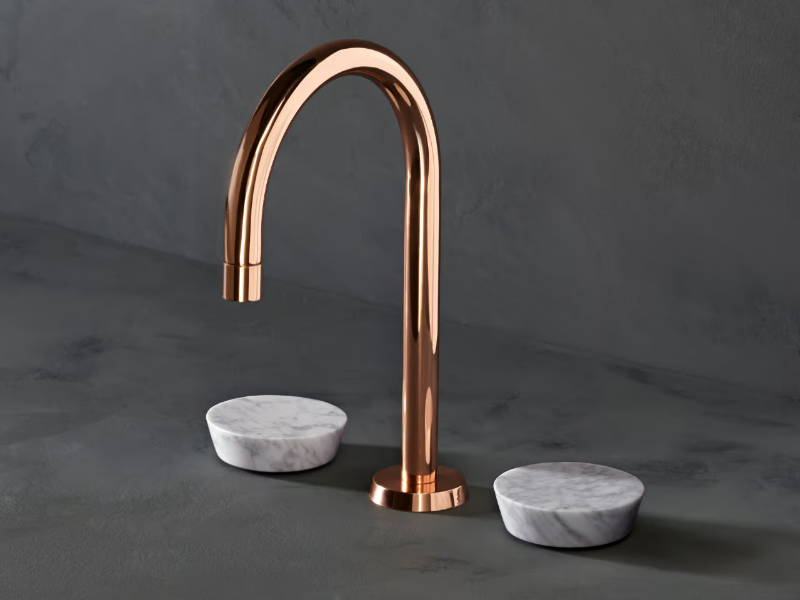 ZEN - Contemporary style 3 hole countertop metal washbasin tap by The Watermark Collection