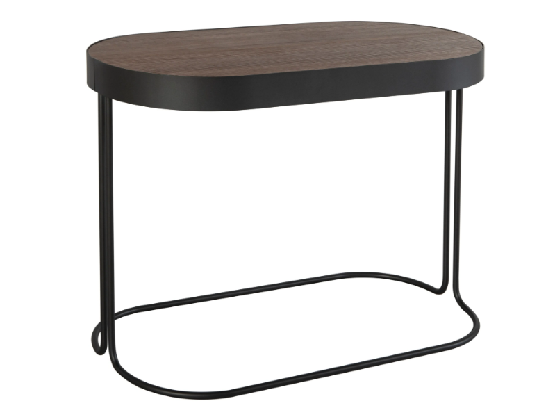 CORA - Extendable oval console in walnut and steel base by Tonin Casa