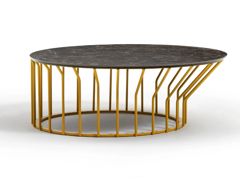 JUMP - Round low metal coffee table for living room by TrabA'