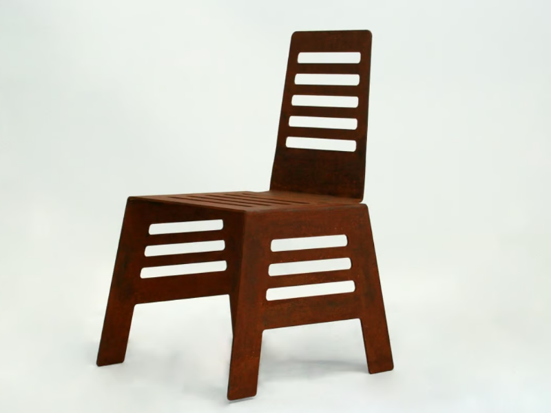 CUT - Corten™ outdoor chair by TrackDesign