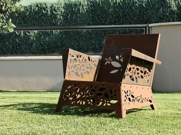 HANAMI - Corten™ armchair with armrests by TrackDesign