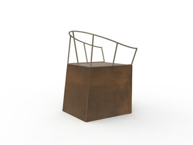 NEBIDA - Corten™ chair open back by TrackDesign