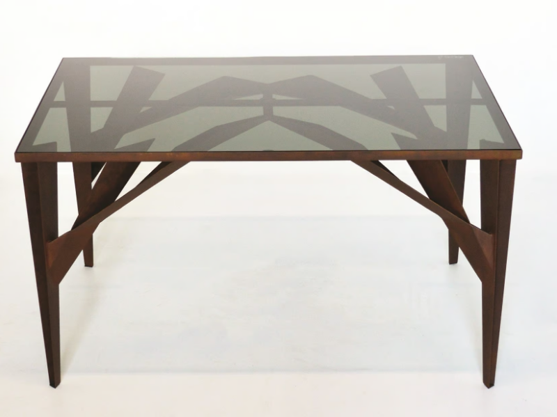 TREE X - Rectangular Corten™ table by TrackDesign