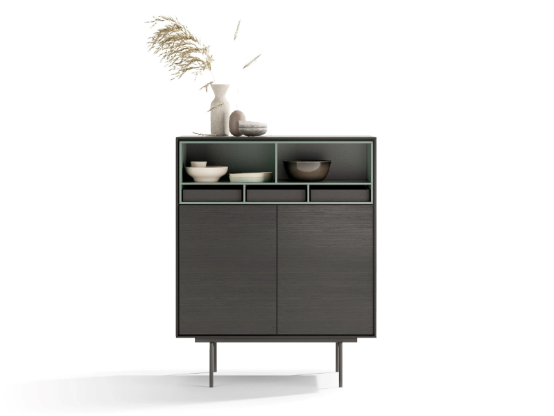 AURA 77 - Wooden highboard with doors by TREKU