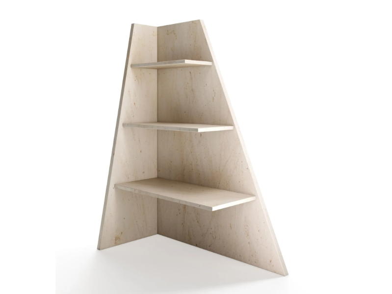 PRISM - Corner freestanding marble bookcase by TRNK