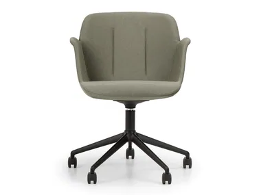 HIVE - Swivel trestle-based fabric office chair with castors by True Design
