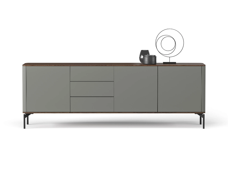 CIRCLE - Lacquered sideboard with doors and drawers by TUMIDEI