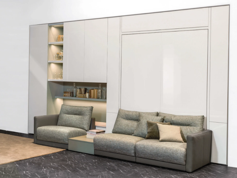 ON-OFF - COMPOSITION 09 - Storage wall with fold-away bed by TUMIDEI