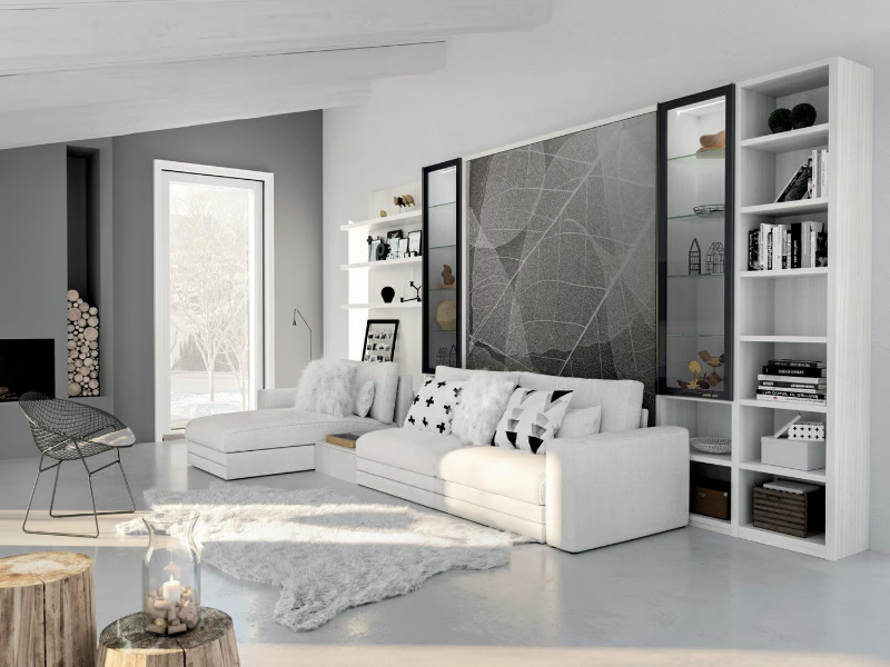 ON-OFF CONFIGURATION 262 - Storage wall with fold-away bed by TUMIDEI