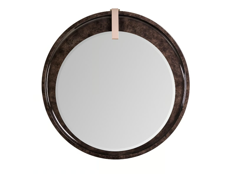 ECLIPSE - Round framed wooden mirror by Turri