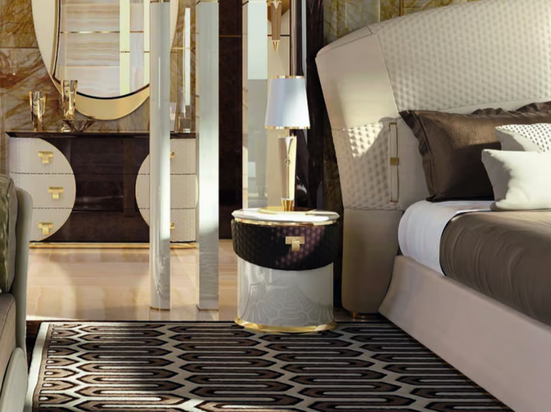 VOGUE - Bedside table with drawers for hotel rooms by Turri