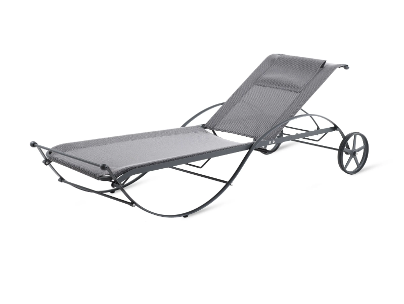AURORA - Iron sun lounger with castors by Unopiù