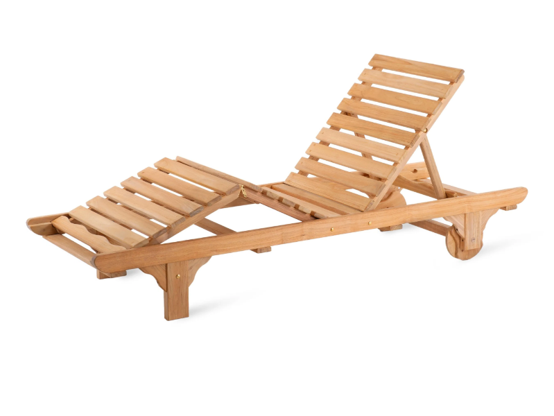 CHELSEA - Recliner teak sun lounger with castors by Unopiù