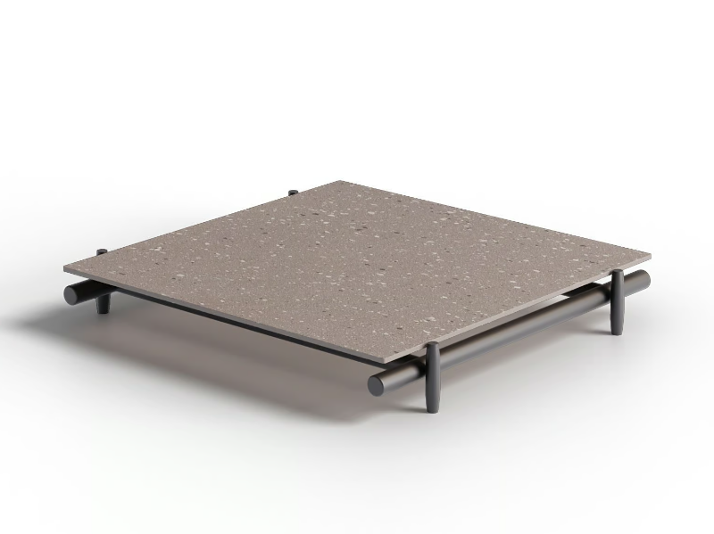 DAVOS - Low porcelain stoneware garden side table by Unopiù