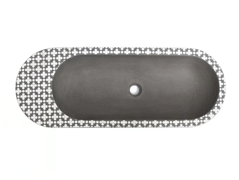 HOLYWATER - Countertop oval cement washbasin by URBI et ORBI
