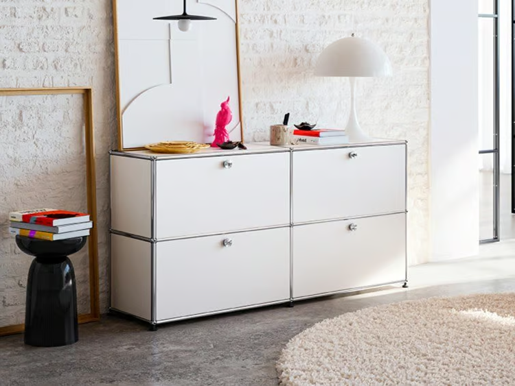 USM HALLER - Modular steel sideboard with flap doors by USM