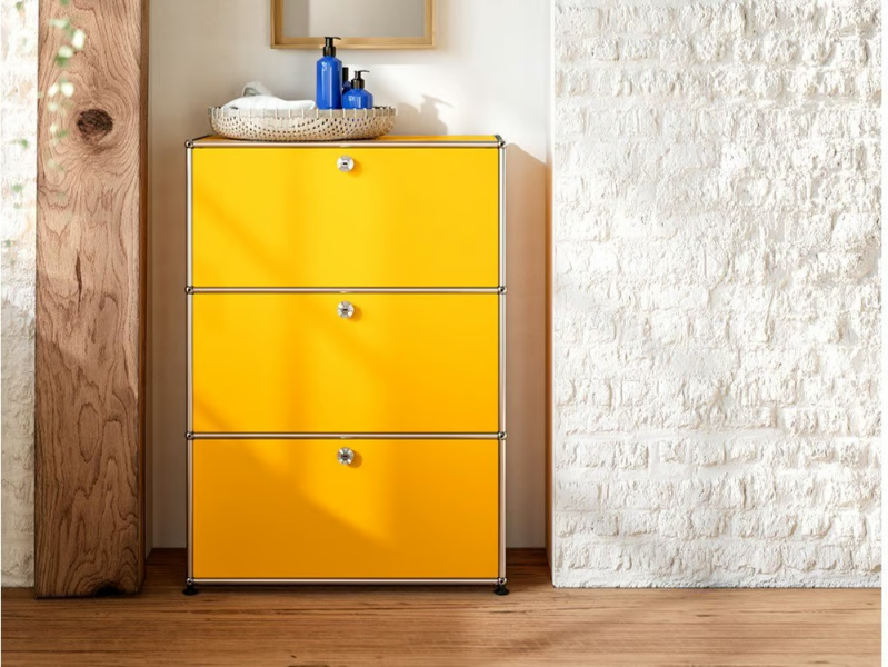 USM HALLER MODULAR STORAGE AS DRESSER - Metal chest of drawers by USM