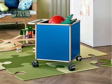 USM HALLER - Steel toy storage box with castors by USM