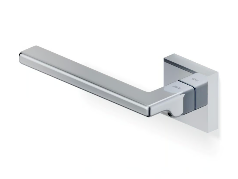 H1044 OBERON Q - Metal door handle on rose by Valli