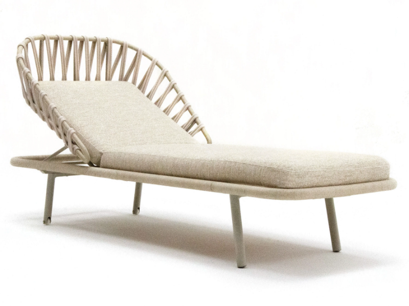 EMMA CROSS - Recliner sun lounger with castors by Varaschin