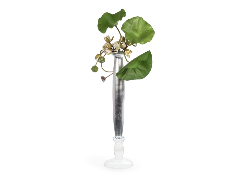 COMPOSIZIONE MERCURIO LOTUS - COL. FOGL - Floral composition with glass vase by VGnewtrend