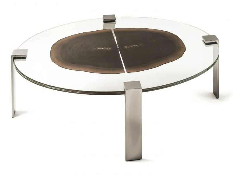 FORESTA - Oval wood and glass coffee table by VGnewtrend
