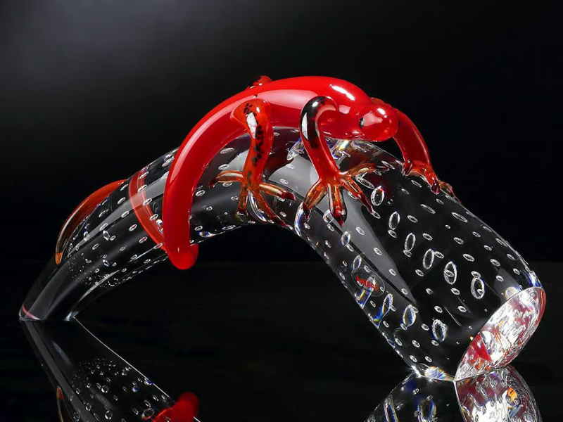 HORN WITH GEKO - Glass decorative object by VGnewtrend