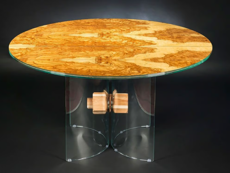 PORTOFINO - Round wood and glass table by VGnewtrend