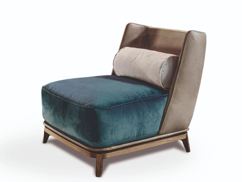 430 OPERA - Upholstered leather or fabric armchair by Vibieffe