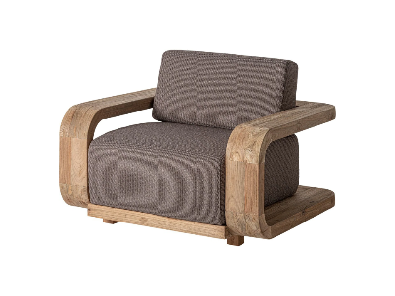 CORBA - Fabric and wooden armchair with armrests by Vical Home