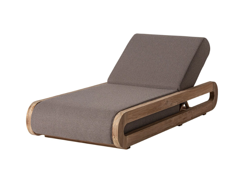 CORBA - Recliner fabric and wooden sun lounger by Vical Home