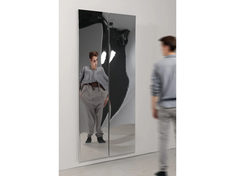 DISTORTING MIRROR 200x45 - Rectangular wall-mounted hall mirror by VIDAME EDITIONS