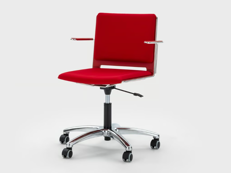 DAISY - Fabric office chair with castors with 5-Spoke base by Viganò