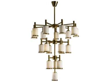 GILDA - Porcelain chandelier with brass structure by VILLARI