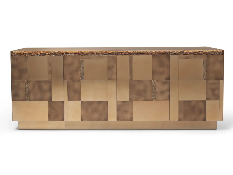 ZAHARA - Metal sideboard with doors by Visionnaire