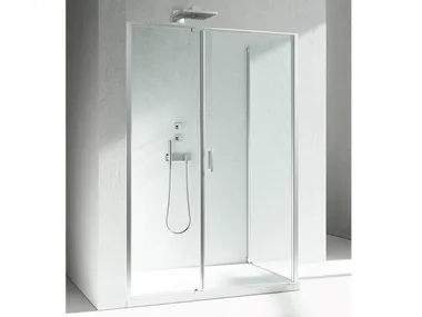 LINEA L2+LG - Corner custom tempered glass shower cabin by VISMARAVETRO