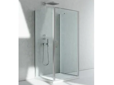 LINEA LG+LN+LG - Custom tempered glass shower cabin with hinged door by VISMARAVETRO