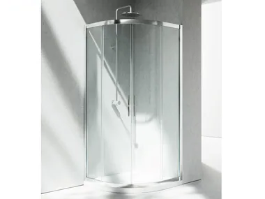 SERIE 7000 ZT - Corner semicircular crystal shower cabin with sliding door by VISMARAVETRO